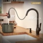 Oil Rubbed Bronze Kitchen Faucet with Pull Down Sprayer, Lava Odoro Bronze Kitchen Sink Faucet with Magnetic Docking Spray 3-Function, Brass Faucet for Kitchen Sink 1 Hole and 3 Hole, KF271-ORB - Image 5