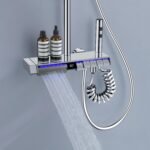 Lefton Shower System with Temperature Display in Fahrenheit and Dual Shower Head, Waterfall Shower Faucet Set with Spray Gun, 5-in-1 Control System, SST2206 (Chrome) - Image 3