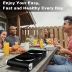 Hot Plate, Techwood 1800W Dual Electric Stove, Countertop Stove Double Burner for Cooking, Infrared Ceramic Hot Plates Double Cooktop, Brushed Stainless Steel Easy to Clean Upgraded Version, Black - Image 7