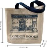 BXCNCKD Vintage London Bookstore Canvas Bag Women's One Shoulder Tote Bag Large Capacity Shopping Bag - Image 5