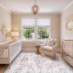 LIVEBOX Machine Washable 5x7 Rug, Pink Rugs for Bedroom Girls, Soft Boho Floral Nursery Rug, Non-Slip Indoor Ultra-Thin Floor Carpet Area Rug for Kid Room Living Room Dorm, Blush/Pink - Image 5