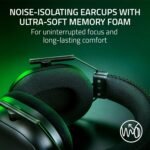 Razer BlackShark V2 Pro Wireless Xbox Gaming Headset: 50mm Drivers - Super Wideband Mic - Noise Isolating Earcups - for Xbox, PS5, Nintendo Switch 2, PC, Mac - Bluetooth, USB-C - 70hr Battery - Black - Image 7