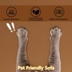 EASE MOOSE Brown Faux Leather Sectional Sofa,Leather Sectional Couch with Deep Seat,Extra Large U Shaped Couch,Oversized Modular Modern Scratch Resistant Sofas - Image 3