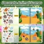 Animals Reusable Sticker Book for Toddlers, DIY Make-a-face Animals Jelly Fun 3D Stickers, Washable Puffy Stickers for Kids Toys, Airplane Road Trip Travel Activities Essentials for Kids 3 4 5 Years - Image 4