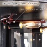 Corner Curio Cabinet, 70" H Lighted Glass Display Cage with Tempered Glass Doors and 5 Adjustable Shelves, Light Bulb Inclued, Wine Bar China Cabinet for Living Room (Black) - Image 7