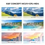 K&F Concept 67mm UV/CPL/ND Lens Filter Kit (3 Pieces)-18 Multi-Layer Coatings, UV Filter + Polarizer Filter + Neutral Density Filter (ND4) + Cleaning Cloth+ Filter Pouch for Camera Lens (K-Series) - Image 4