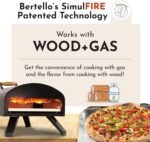 Bertello SimulFIRE Outdoor Pizza Oven Bundle - Wood Fire Portable 12 inch Brick Oven with Gas Burner, Peel, Wood Tray, Cover, & Thermometer - Portable Pizza Maker - As Seen on SHARK TANK - Image 2