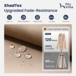 PHI VILLA 15ft Large Patio Umbrellas with Base Included, Outdoor Double-Sided Rectangle Big Market Umbrella with Stand, Outside Umbrellas for Poolside Lawn Backyard, Beige - Image 4