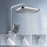 Lefton Shower System with Temperature Display in Fahrenheit and Dual Shower Head, Waterfall Shower Faucet Set with Spray Gun, 5-in-1 Control System, SST2206 (Chrome) - Image 4