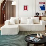 102" Sectional Couches for Living Room,Boneless Cloud Couch,L-Shaped Sofa with Oversized Deep Seat,Comfy Couch for Apartment,Compressed Sofa in a Box,No Assembly Required(Corduroy,Beige) - Image 3