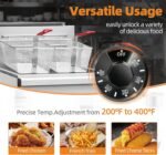 Commercial Gas Floor Fryer with 2 Baskets, 120000 BTU Natural Gas Fryer-Only Commercial Use, 4 Heating Tubes, 55 lb Oil Capacity Deep Fryer for Restaurants, Fast Food, Food Trucks - Image 2