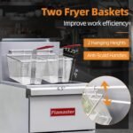 Commercial Gas Floor Fryer with 2 Baskets, 120000 BTU Natural Gas Fryer-Only Commercial Use, 4 Heating Tubes, 55 lb Oil Capacity Deep Fryer for Restaurants, Fast Food, Food Trucks - Image 4