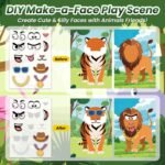 Animals Reusable Sticker Book for Toddlers, DIY Make-a-face Animals Jelly Fun 3D Stickers, Washable Puffy Stickers for Kids Toys, Airplane Road Trip Travel Activities Essentials for Kids 3 4 5 Years - Image 3