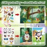 Animals Reusable Sticker Book for Toddlers, DIY Make-a-face Animals Jelly Fun 3D Stickers, Washable Puffy Stickers for Kids Toys, Airplane Road Trip Travel Activities Essentials for Kids 3 4 5 Years - Image 2