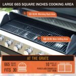 Sophia & William 6-Burner Propane Gas BBQ Grill with Side Burner & Porcelain-Enameled Cast Iron Grates, Stainless Steel Barbecue Grills Outdoor Cooking for Outside, 665 SQ.IN. Cooking Area, 65,800BTU - Image 2