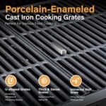 Sophia & William 4-Burner Propane Gas BBQ Grill with Side Burner and Porcelain-Enameled Cast Iron Grates, Stainless Steel Barbecue Grills Outdoor Cooking, Silver Cabinet Style, 42,000BTU - Image 3