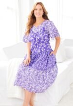 Only Necessities Plus Size Tiered Print Lounger - Image 3