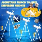 Hawkko Telescope for Adults & Kids – 80mm Aperture 500mm Telescopes for Adults Astronomy, (20X-150X) Portable Refractor Telescope Kit for Beginners with Decorate Stickers, AZ Tripod, Phone Adapter - Image 5