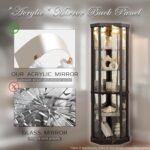 Corner Curio Cabinet, 70" H Lighted Glass Display Cage with Tempered Glass Doors and 5 Adjustable Shelves, Light Bulb Inclued, Wine Bar China Cabinet for Living Room (Black) - Image 6