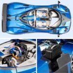 BDTCTK 1/24 Comapatible for Pagani Zonda HP Barchetta Model Cars Toy, Zinc Alloy Diecast Pull Back Toy Cars with Sounds and Lights Vehicles for Kids Boy Girl Gift (Blue) - Image 6