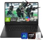 HP OMEN AI Gaming Laptop, 17.3 144Hz FHD Display, AMD Ryzen AI 9 365(>i9-13900H), GeForce RTX 5060, Copilot, RGB Backlit Keyboard,1080p Webcam, WiFi 6E, Windows 11 Home, Black(32GB DDR5 RAM | 1TB SSD)