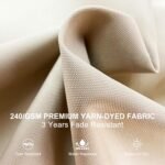 PURPLE LEAF 10' X 13' Patio Umbrella Outdoor Rectangle Umbrella Large Cantilever Umbrella Windproof Offset Heavy Duty Sun for Garden Deck Pool Patio, Beige - Image 4