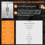 54" W Commercial Refrigerator with 2 door Stainless Steel 49 Cu. Ft Reach-in Refrigerator 6 Adjustable shelves Fan Cooling Fridge for Restaurant, Commercial Kitchen, Shop, ETL Certification - Image 6