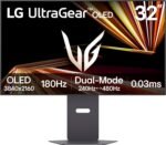 LG 32GX870A-B 32-inch Ultragear 4K UHD (3840 x 2160) OLED Gaming Monitor, Dual-Mode, 240Hz, 0.03ms, NVIDIA, AMD FreeSync Premium Pro, VESA DisplayHDR True Black 400, USB Type-C, DP2.1