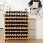 VEVOR 72 Bottle Upgrade Modular Wine Rack, Continuously Store Pinot Bottles, 8-Tier Bamboo Wood Storage Rack, Floor Freestanding Wines Holder Display Shelf, Wobble-Free Shelves for Kitchen Bar Cellar - Image 8