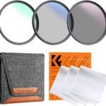 K&F Concept 67mm UV/CPL/ND Lens Filter Kit (3 Pieces)-18 Multi-Layer Coatings, UV Filter + Polarizer Filter + Neutral Density Filter (ND4) + Cleaning Cloth+ Filter Pouch for Camera Lens (K-Series)