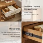 Morden Fort Solid Wood Queen Bed Frame with Headboard and 2 Nightstands,Platform Bed Frame with Knit Upholstered Headboard,Heavy Duty Bed Frame with Wood Slats Support,No Box Spring Needed-Light Brown - Image 7