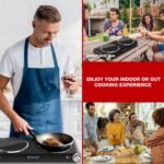 Hot Plate, Techwood 1800W Dual Electric Stove, Countertop Stove Double Burner for Cooking, Infrared Ceramic Hot Plates Double Cooktop, Brushed Stainless Steel Easy to Clean Upgraded Version, Black - Image 2