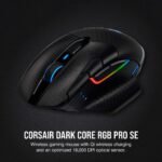 Corsair Dark CORE RGB PRO SE Wireless FPS/MOBA Gaming Mouse with Qi Charging – 18,000 DPI – 8 Programmable Buttons – Sub-1ms Wireless – iCUE Compatible – PC, Mac, PS5, PS4, Xbox – Black - Image 2