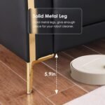 FOTOSOK 78'' Couch Sofa, Black Couches for Living Room, Comfy Sofas Faux Leather Sofa 3 Seater Couches with 2 Throw Pillows and Gold Metal Legs, Deep Seat Sofas for Home, Office (Black) - Image 8