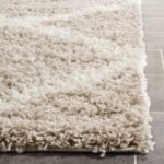 SAFAVIEH Area Rug 8x10 - Dallas Shag Collection - Large - Beige & Ivory, Trellis Pattern, Non-Shedding & Easy Cleaning, Plush Thick Pile, Ideal for Living Room, Bedroom, Dining Space (SGD257D) - Image 4