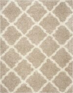 SAFAVIEH Area Rug 8x10 - Dallas Shag Collection - Large - Beige & Ivory, Trellis Pattern, Non-Shedding & Easy Cleaning, Plush Thick Pile, Ideal for Living Room, Bedroom, Dining Space (SGD257D) - Image 2